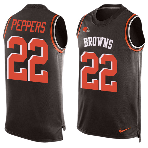 Nike Browns #22 Jabrill Peppers Brown Team Color Men's Stitched NFL Limited Tank Top Jersey